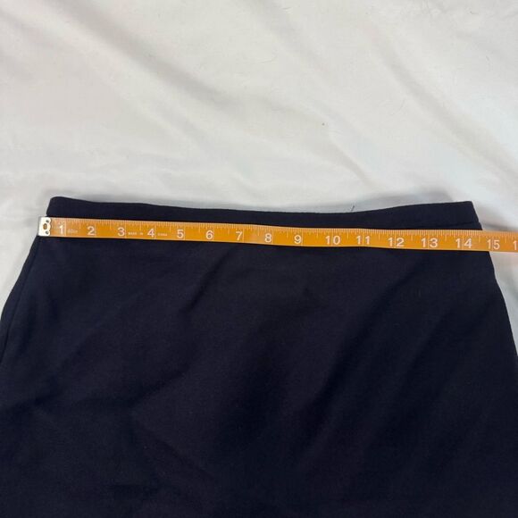 J Crew Size 6 Navy Blue Pencil Skirt Knee Length Wool Lined Back Zip Office - Picture 3 of 6